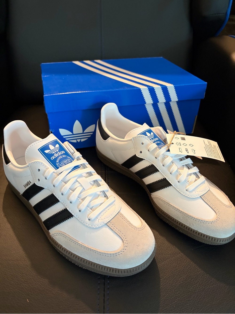 adidas Samba White with Black Stripes Men's Sneakers